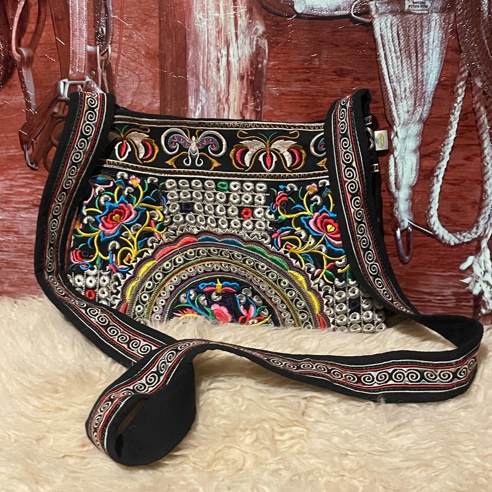 New Sam Well multicolor embroidered bag